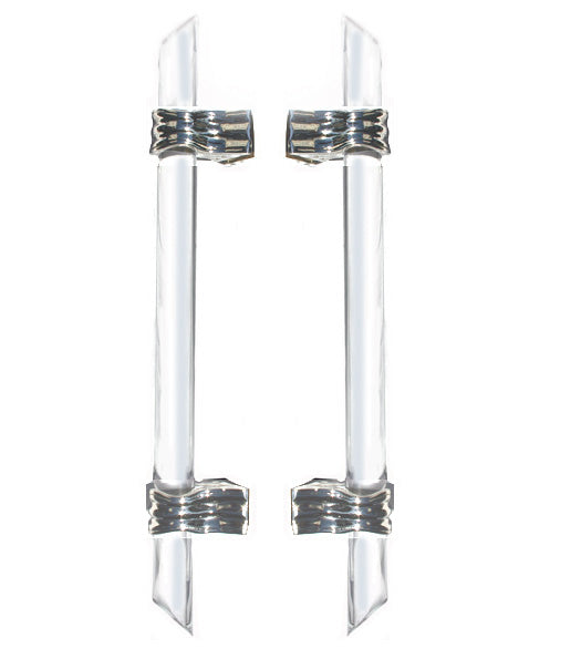Doorware.com Large Acrylic Glass Door Pulls, Pair, First Impressions FII-SD-CUST-F