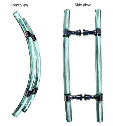 Doorware.com 18 Inch Curved Acrylic Shower Handles, Pair, First Impressions SD-CFCRBAxx/18