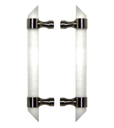 Doorware.com Frosted Acrylic Angled End Shower Door Pulls, Pair, First Impressions FII-SD-CFRBAF-AE