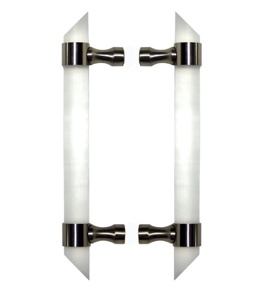Doorware.com Frosted Acrylic Angled End Shower Door Pulls, Pair, First Impressions FII-SD-CFRBAF-AE