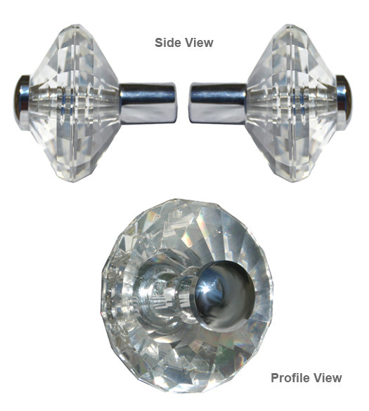 Doorware.com 2-3/4 Inch Crystal Shower Door Knob Pair, First Impressions SD-CRK4/275