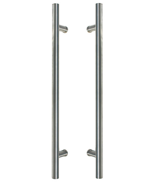 1 Inch Diameter Stainless Wasatch Glass Door Pulls, Pair, First Impressions SD-WST100SMTSS4