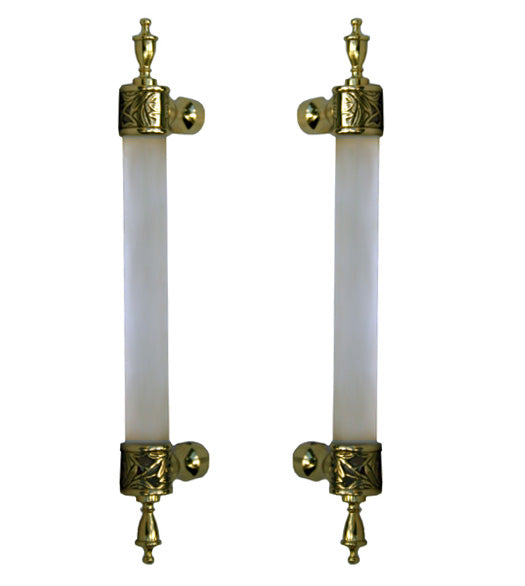 Doorware.com 12 Inch Decorative Acrylic Glass Door Handles, Pair, First Impressions FII-SD-MGRBURNAx-12