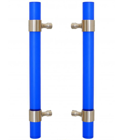 Doorware.com Blue Acrylic Shower Door Pull Pair,  First Impressions SD-PCF08-LTBL