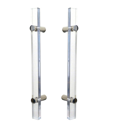 12 Inch Modern Acrylic Shower Door Handle Set, Pair, First Impressions SD-YRK01012ACBAL