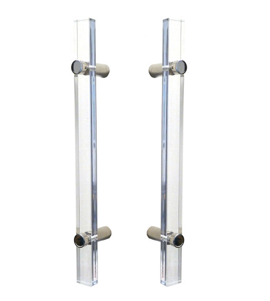 12 Inch Modern Acrylic Shower Door Handle Set, Pair, First Impressions SD-YRK01012ACBAL
