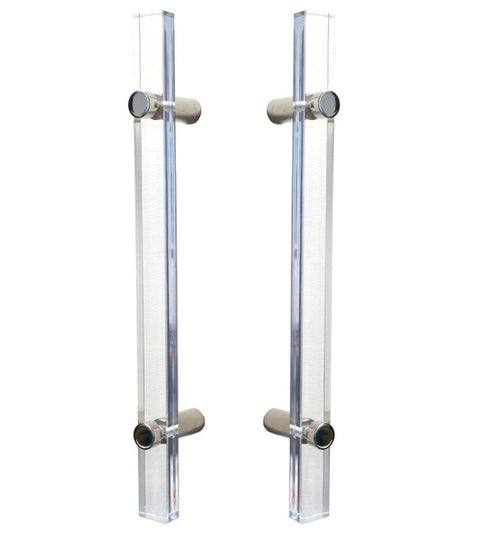 18 Inch Modern Acrylic Shower Door Handle Set, Pair, First Impressions SD-YRK01018ACBAL