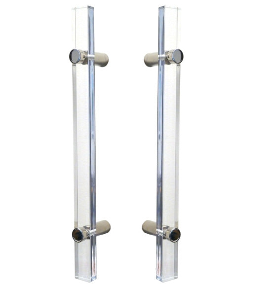 18 Inch Modern Acrylic Shower Door Handle Set, Pair, First Impressions SD-YRK01018ACBAL