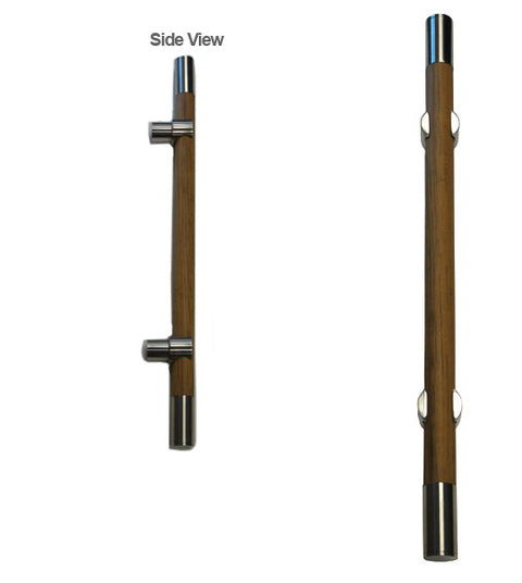 Contemporary Teak Door Handle, First Impressions CTO150SLVTEKSBR