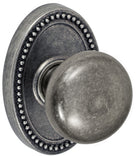 Half Round Knob With Oval Beaded Rose, Fusion 01-B7