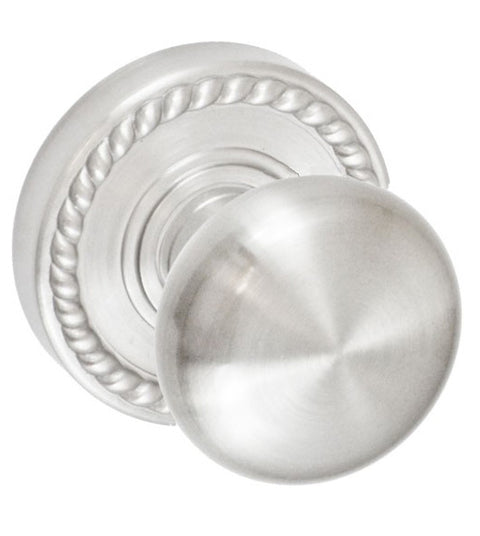 Doorware.com Wellington Half-Round Knob with Round Rope Rose, Fusion 01-B8