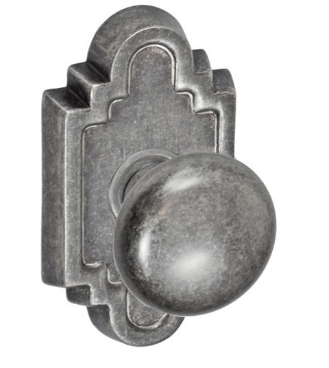 Doorware.com Half Round Knob with Navajo Stepped Scalloped Rose, Fusion 01-C2