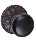 Olde World Half-Round Knob with Floral Round Rose, Fusion 01-D8