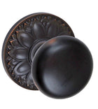 Olde World Half-Round Knob with Floral Round Rose, Fusion 01-D8