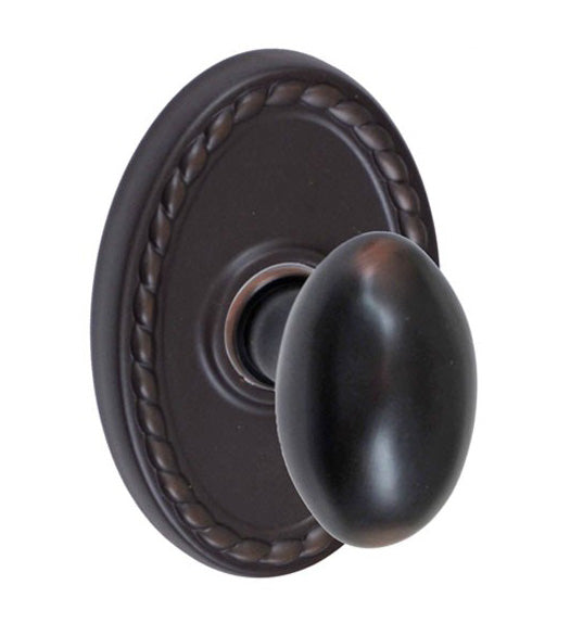 Doorware.com Wellington Egg Knob with Oval Rope Rose, Fusion 02-B9