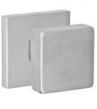 Stainless Steel Square Knob with Matching Rosette, Fusion 09-S7