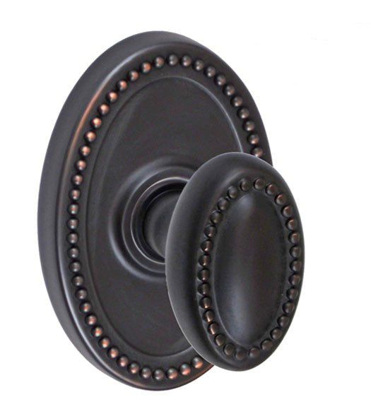 Doorware.com Beaded Egg Knob with Oval Beaded Rose, Fusion 10-B7