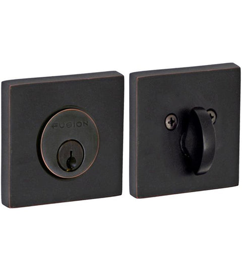 Doorware.com Contemporary Solid Brass Square Deadbolt, Fusion S7