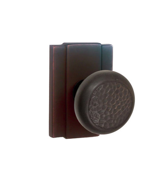 Hammered Knob with Blacksmith Rose, Fusion P-13-E2-ORB