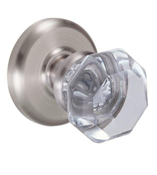 Doorware.com Clear Victorian Glass Knob With Radius Rose, Fusion 16-B2