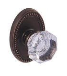 Clear Victorian Glass Knob With Oval Beaded Rose, Fusion 16-B7