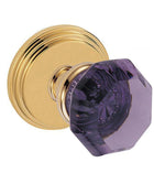 Violet Victorian Glass Knob With Stepped Rose, Fusion 18-B1