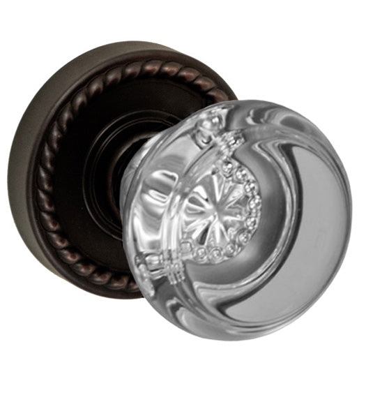 Doorware.com Clear Glass Half-Round Knobset, Fusion 29-Z8