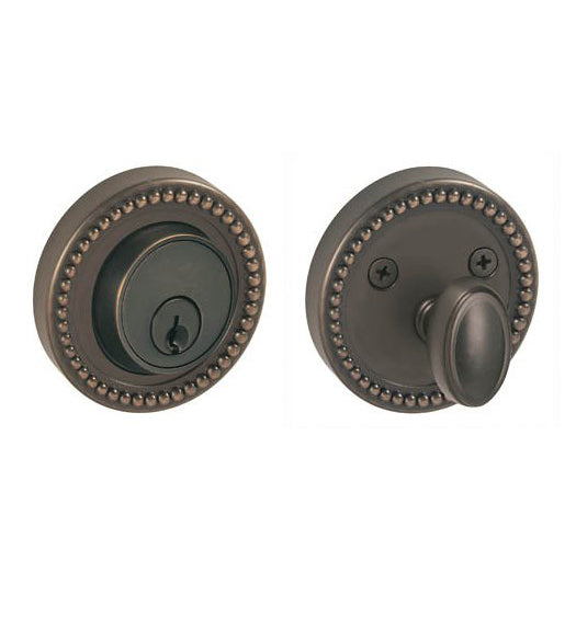 Doorware.com Round Beaded Rose Deadbolt, Fusion B6