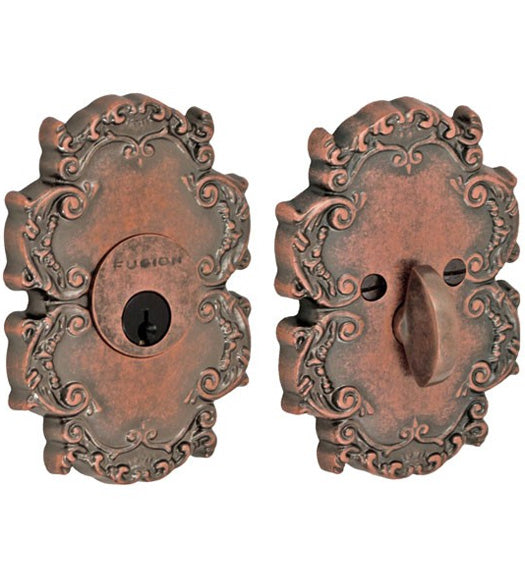 Doorware.com Single Cylinder Victorian Rose Deadbolt, Fusion C8