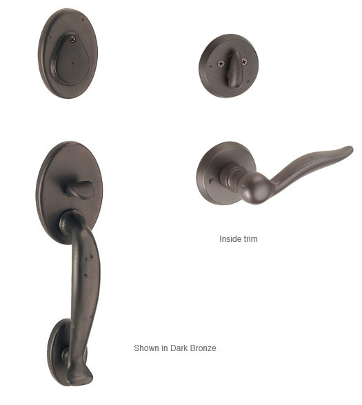 Doorware.com River Rock Two Piece Handleset With Covered Deadbolt, Fusion P5