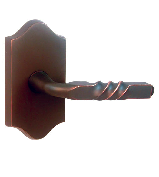 Doorware.com Square Twist Lever With Scalloped Rose, Fusion AJ-E1