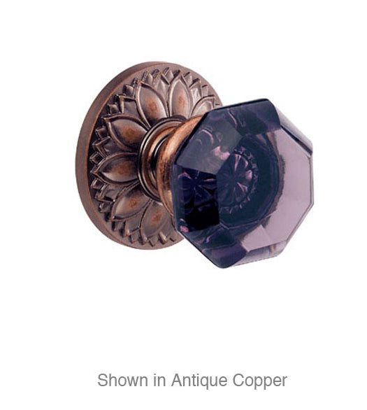 Doorware.com Violet Victorian Glass Knob With Floral Rose, Fusion 18-D8