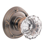 Clear Scalloped Glass Knob With Ribbon and Reed Rose, Fusion 19-B5