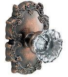 Clear Scalloped Glass Knob With Victorian Rose, Fusion 19-C8