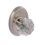 Clear Crystal Knob With Oval Rope Rose, Fusion 21-B9