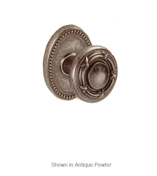 Doorware.com Colonial Crest Ribbon and Reed Knob with Oval Beaded Rose Fusion 14-B7