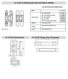3D Concealed Adjustable Hinges, JC Elegance Hardware JC-G120