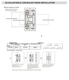 3D Concealed Adjustable Hinges, JC Elegance Hardware JC-G120