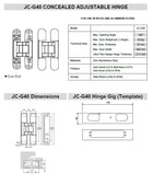 3D Adjustable Concealed Hinge, JC Elegance Hardware JC-G40