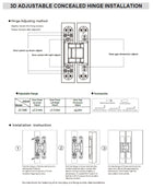3D Adjustable Concealed Hinge, JC Elegance Hardware JC-G40