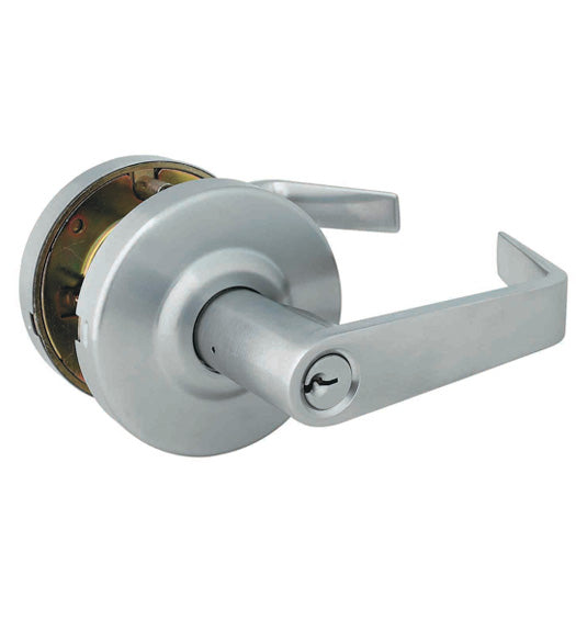Grade 2 Brushed Chrome Commercial Keyed Entry Door Lever, Global GAL-1151L-R-626