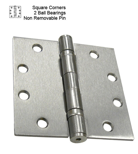 4-1/2 x 4-1/2 Commercial Door Hinge, 2 Ball Bearings and Non-Removable Pin