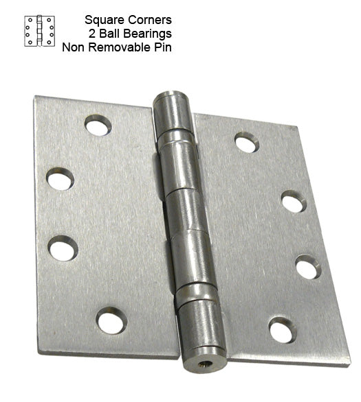 4-1/2 x 4-1/2 Commercial Door Hinge, 2 Ball Bearings and Non-Removable Pin