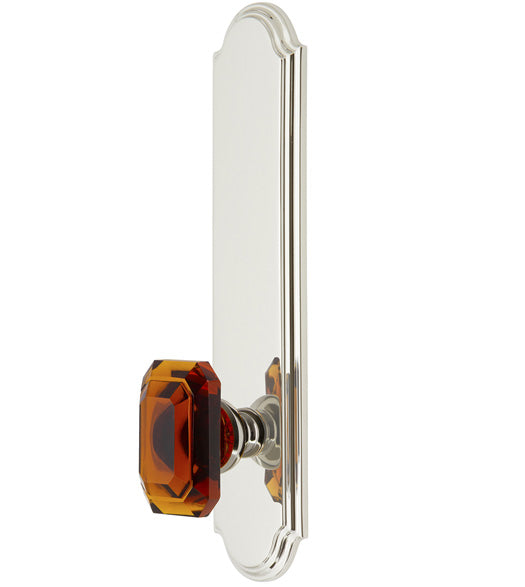 Baguette Amber Crystal Knob with Arc Tall Plate, Grandeur ARCBAC19