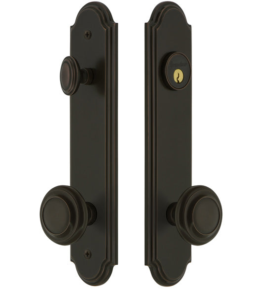 Circulaire Knob Arc Tall Plate Single Cylinder Entryset, Grandeur ARCCIR19ENTR