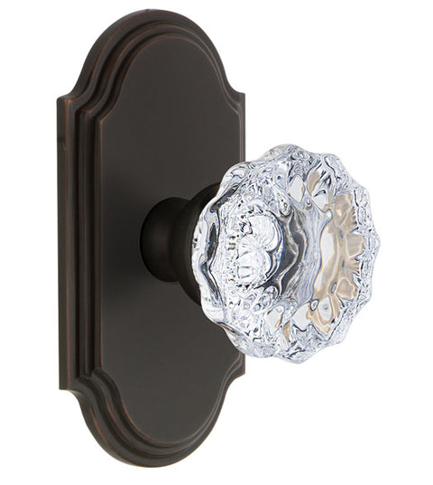 Clear Crystal Fontainebleau Knob with Arc Rose, Grandeur ARCFON