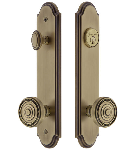 Soleil Knob with Arc Tall Plate Single Cylinder Entryset, Grandeur ARCSOL19ENTR