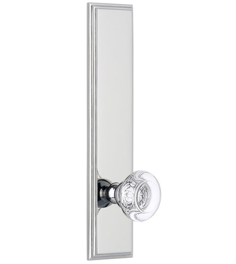 Bordeaux Crystal Knob with Carre Plate, Grandeur CARBOR19