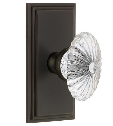 Scalloped Crystal Burgundy Knob with Carre Rose, Grandeur CARBUR