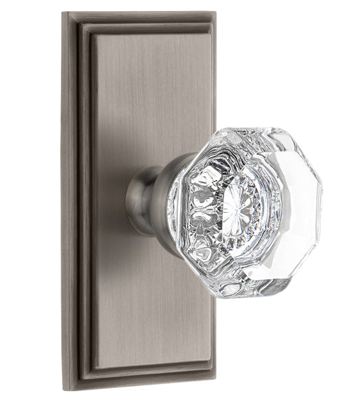 Chambord Crystal Knob with Carre Short Plate, Grandeur CARCHM